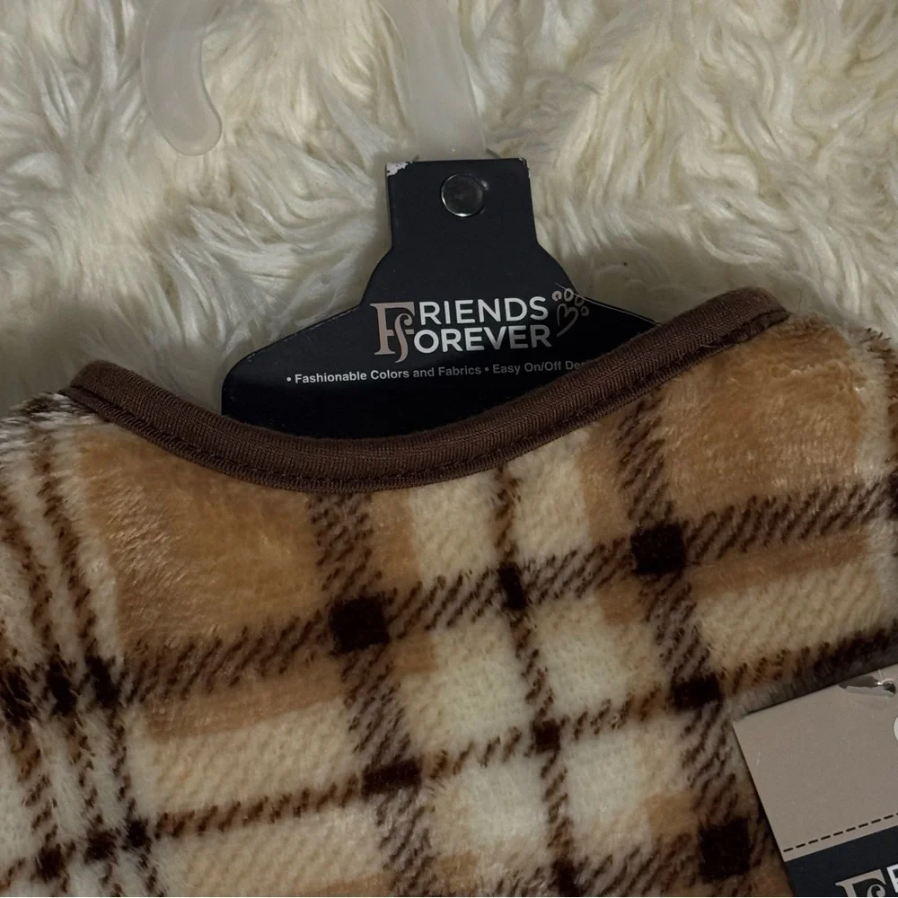 Charming Brown & Tan Plaid Dog Outfit